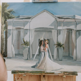 wedding couple live art