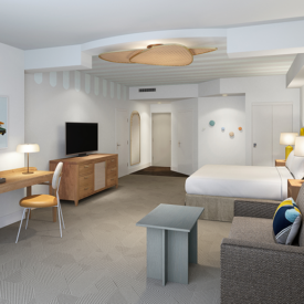 reimagined new guestroom king bed